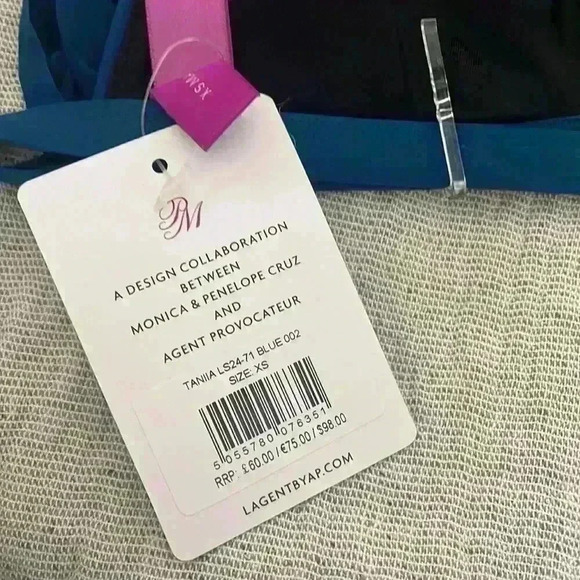 NWT- L'AGENT by Agent Provocateur Taniia Halter Swimsuit Top Sz XS -Blue - Picture 9 of 14